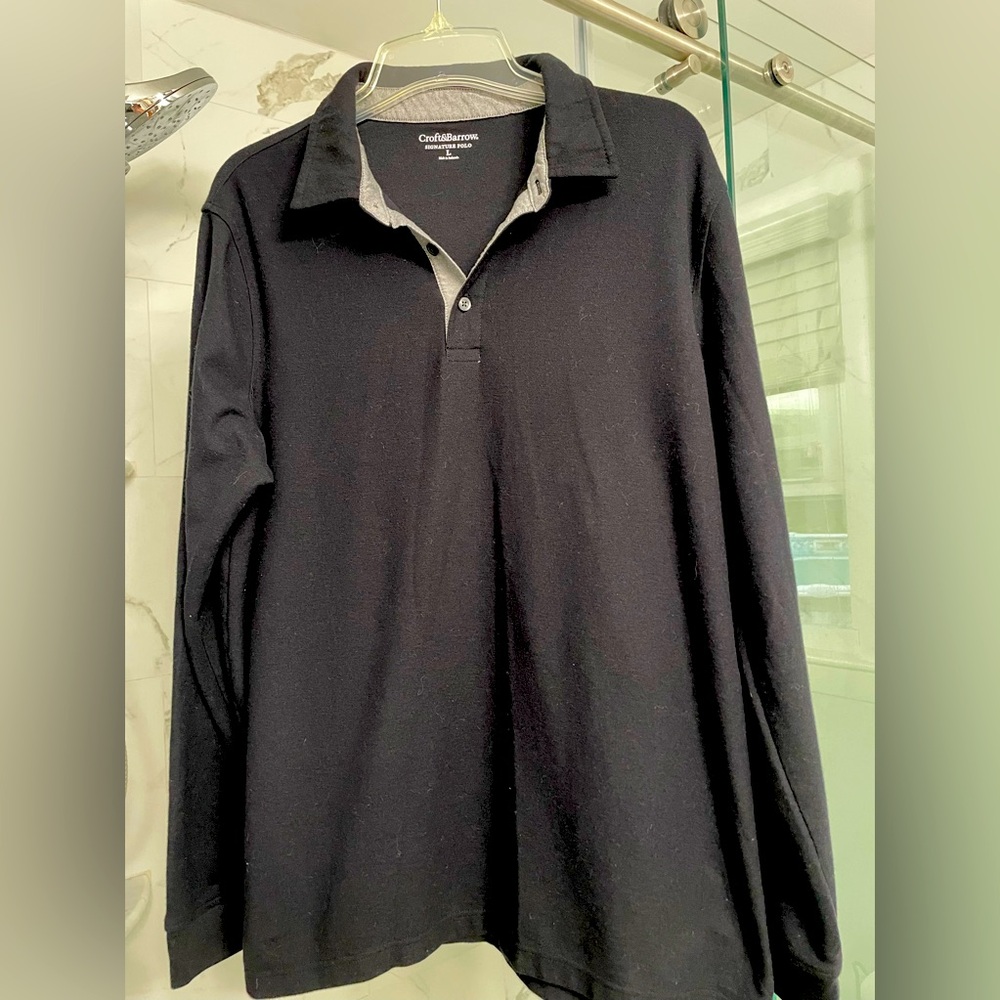 Mens long sleeve polo